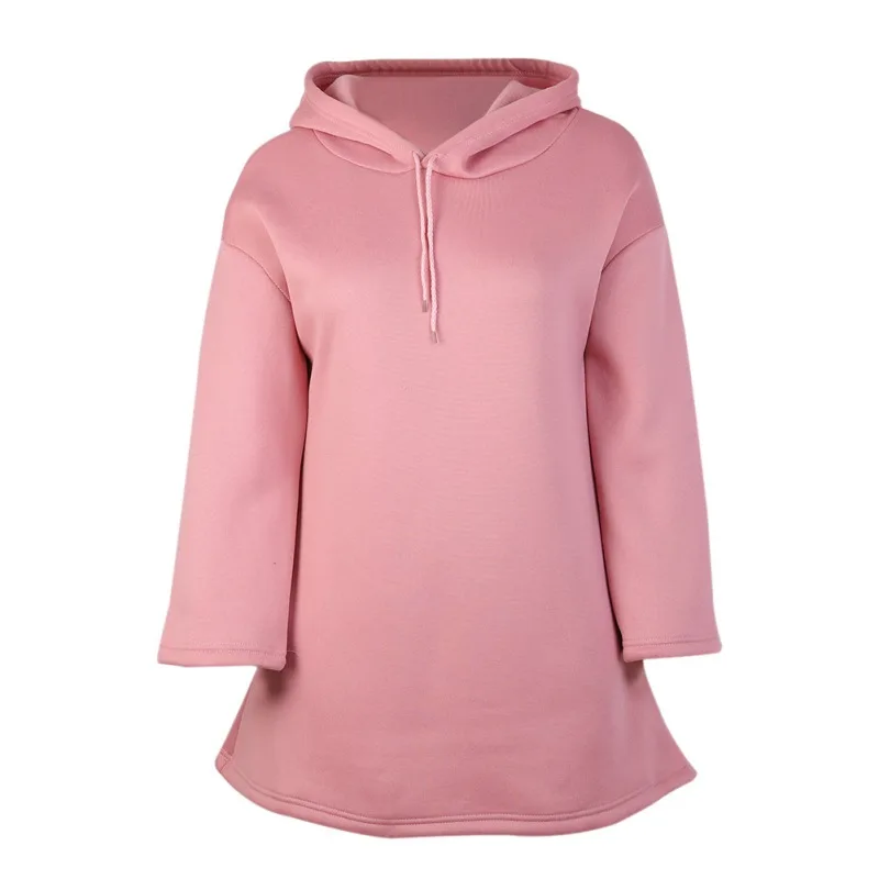 ROPALIA Lady Long Sweatshirts Women Solid Hooded O-Neck Long Sleeve Loose Casual Sweatshirts 2018 Fall Pockets Long Tops ROPALIA Lady Long Sweatshirts Women Solid Hooded O-Neck Long Sleeve Loose Casual Sweatshirts 2018 Fall Pockets Long Tops