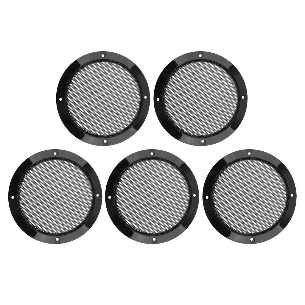 

5 Pcs 6.5' inch 165mm Speaker Grills Cover Case with 20 Pcs Screws Car Vehicle Interior Accessories Black
