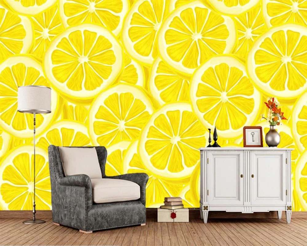 

Papel de parede Texture Lemons food wallpaper,living room bedroom kitchen TV background kitchen fast food shop restaurant murals