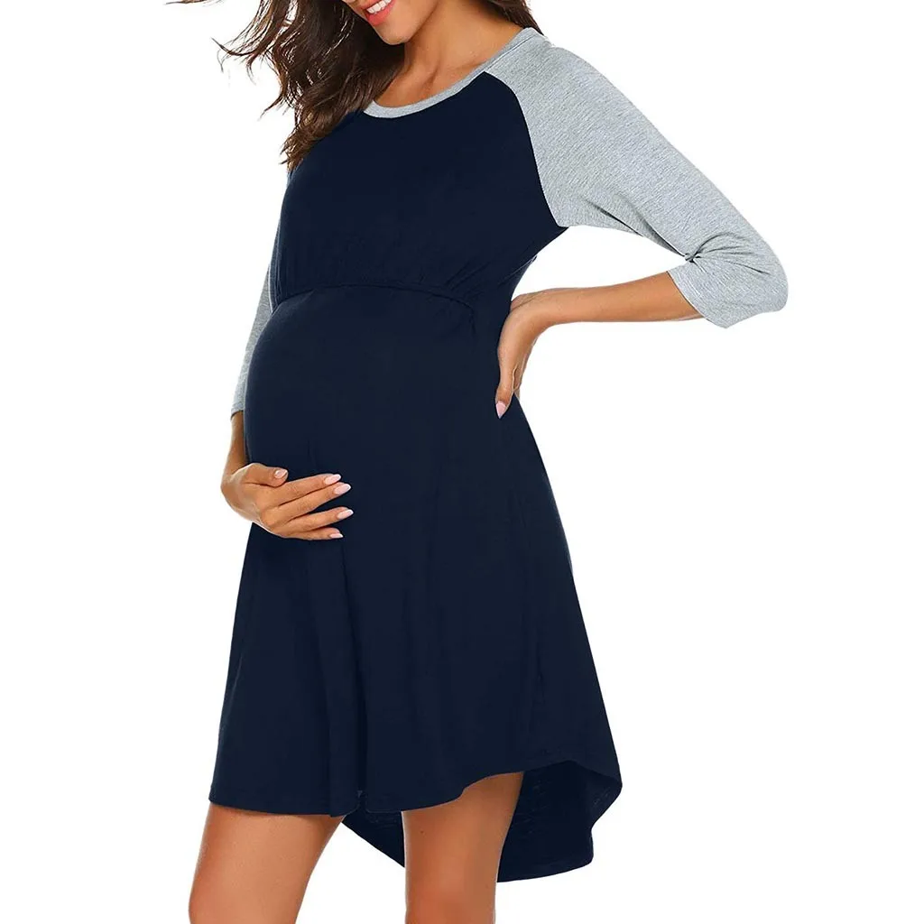 Pergnancy Одежда для беременных Для женщин для беременных Хлопковое платье для кормления Ночная Рубашка Грудное вскармливание Ночная рубашка