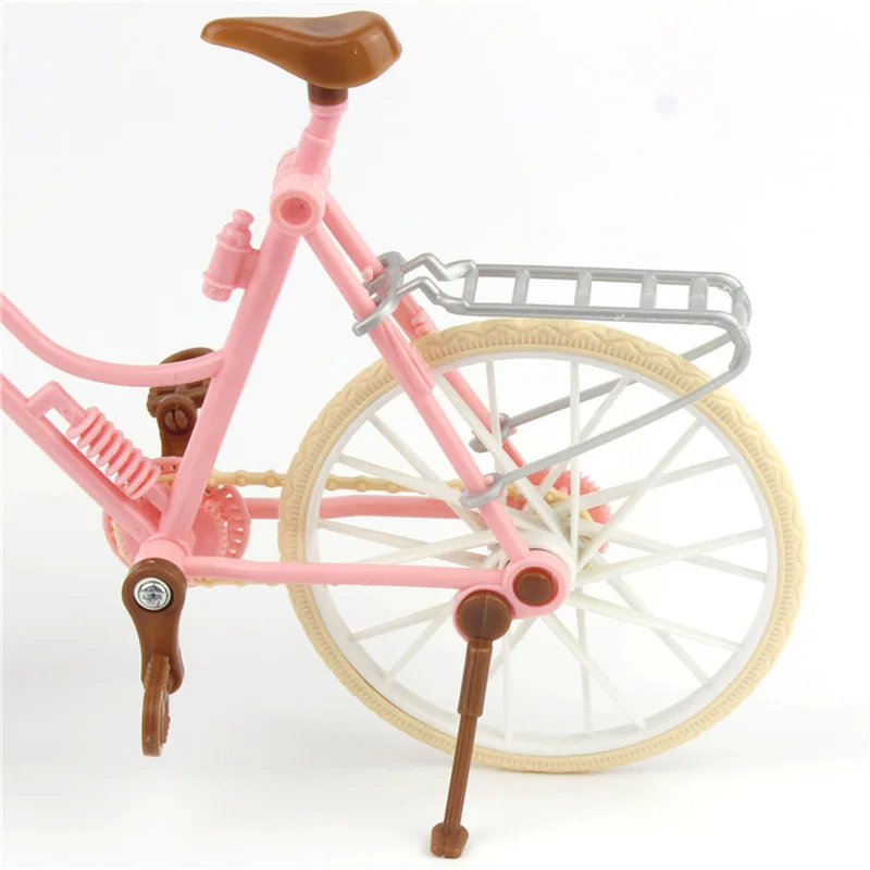 Ведущая звезда, высокое качество, красивый велосипедный модный съемный розовый велосипед с коричневым пластиковым шлемом для кукол, аксессуары