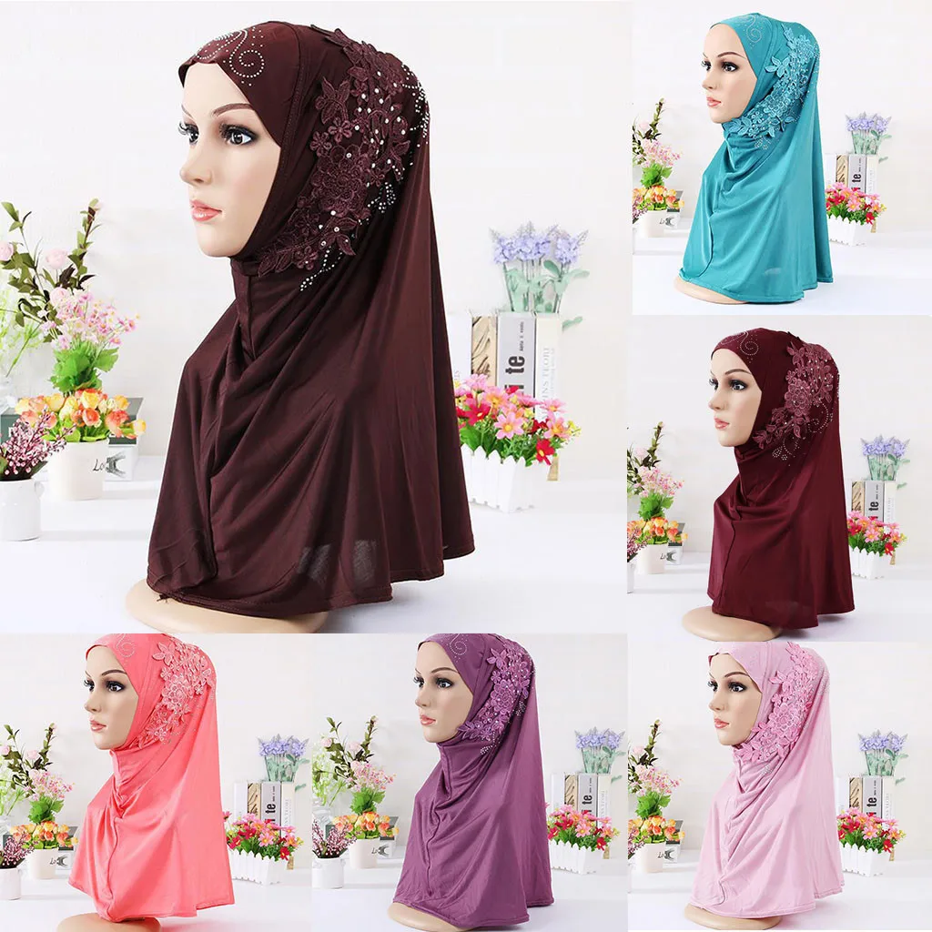 

Scarfs For Ladies Muslim Scarves Casual Scarf Women Summer Polyester Pull Over Crepe Headscarf W621