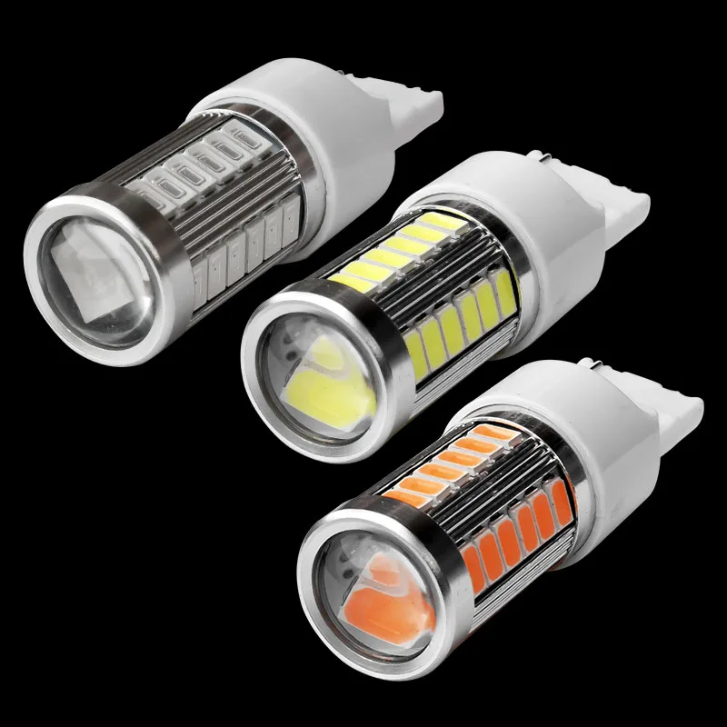 

T20 7440 W21W wy21w 33 LED 5630 5730 smd auto brake lights fog lamp reverse light car daytime running light red yellow amber