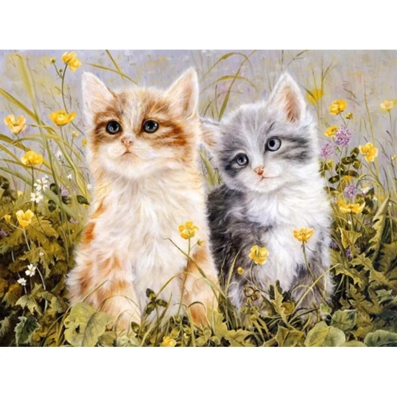 

Two Cats Animals DIY Painting By Numbers Kits Acrylic Paint On Canvas Handpainted Oil Painting For Home Decor 40x50cm Art