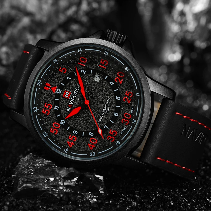 NAVIFORCE Luxury Brand Relogio Masculino Date Leather Casual Watch Men Sports Watches Quartz Military Wrist Watch Male Clock relogio masculino naviforce date day men quartz watch brand fashion leather sports watches military casual wrist watch men clock