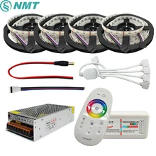 5-20m RGBW RGBWW Led Strip Light 5050 DC 12V 4 in 1 Chip IP20/IP65 Waterproof + 2.4G RF Remote Controller + Led Power Supply Kit