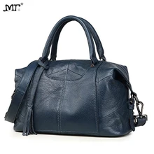 MJ женская сумка из натуральной кожи, женская сумка-тоут из натуральной коровьей кожи, Женская Большая вместительная сумка на плечо, сумки через плечо для женщин