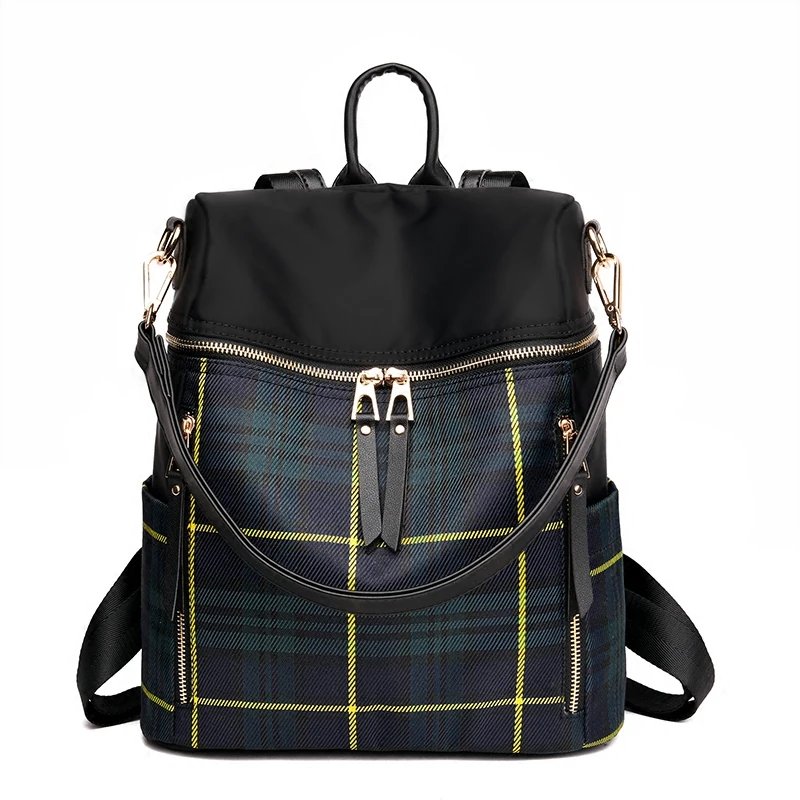 2018 High end New Plaid Trend Oxford Ladies Backpack Fashion Backpack