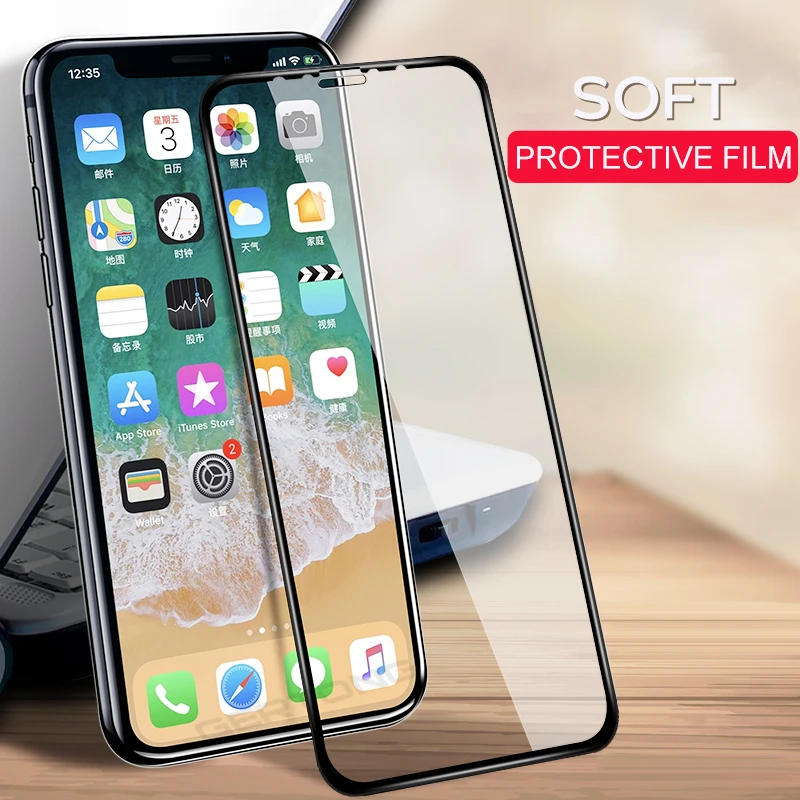  Volle Abdeckung Weiche Gehärtetem Glas Für iPhone XS Max XR X 7 Plus 8 6 S 6 Plus Screen Protector 