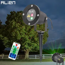 ALIEN Remote Christmas Outdoor RG Laser Light Show Projector Waterproof Lights For Holiday Xmas Tree Decorations Garden Lighting