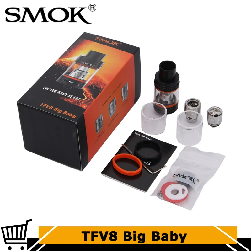 

Original Smok TFV8 Big Baby Atomizer 5ml Top Filling TFV8 Big Baby Beast Tank fit E Cigarette SMOK G-Priv Alien G150 Box Mod