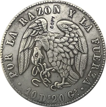 1839 Chile 8 moneda real copia 39MM
