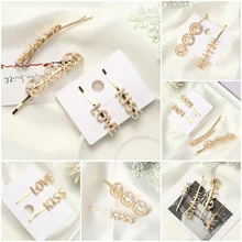 1 шт. корейские заколки для волос с жемчугом и смайликом Модные женские заколки с надписью LOVE KISS металлические золотистый цвет волос заколки для волос аксессуары