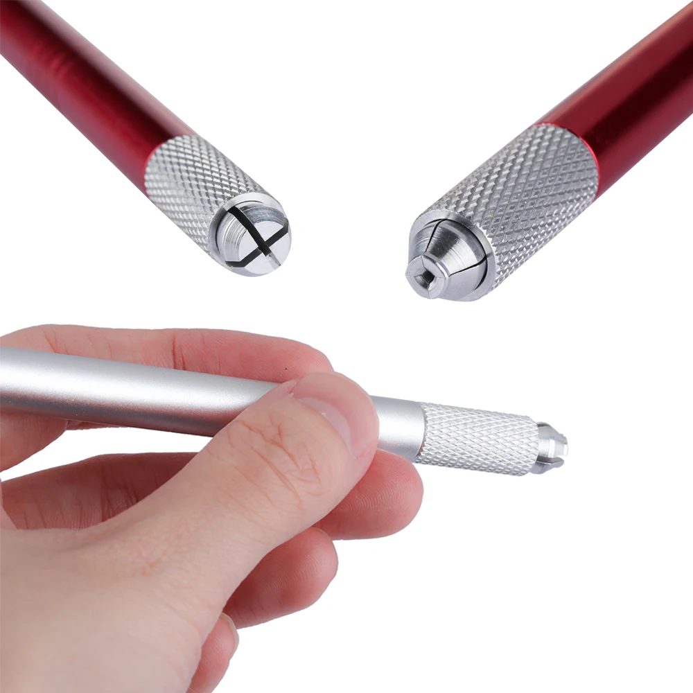 1 шт. модное профессиональное двухголовое оборудование для микроблейдинга перманентные брови 3D насадки для тату ручка