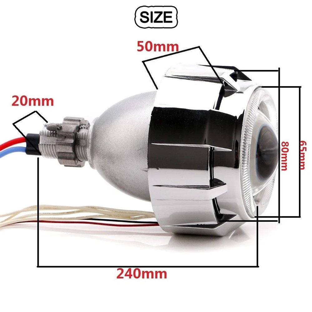 2 шт. 12 в 35 Вт круглый H1 H4 H7 DC12V 35 Вт ксеноновый проектор Объектив светильник+ двойные ангельские глазки 3000лм/шт. CCFL лампа стартер жгут проводов