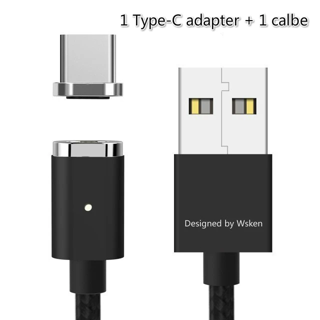 Wsken USB Magnetic charging Cable For iPhone xs x 8 7 6 Magnetic Charger Micro USB Type C Magnet Cable For Samsung Huawei Xiaomi - Цвет: For Type C Cable