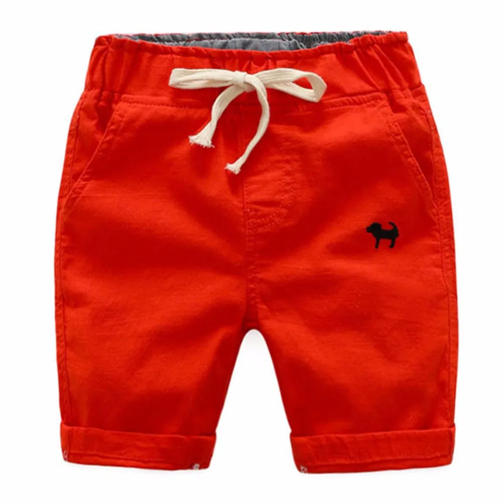 Boy's Classy Elastic Waist Animal Print Shorts-Red