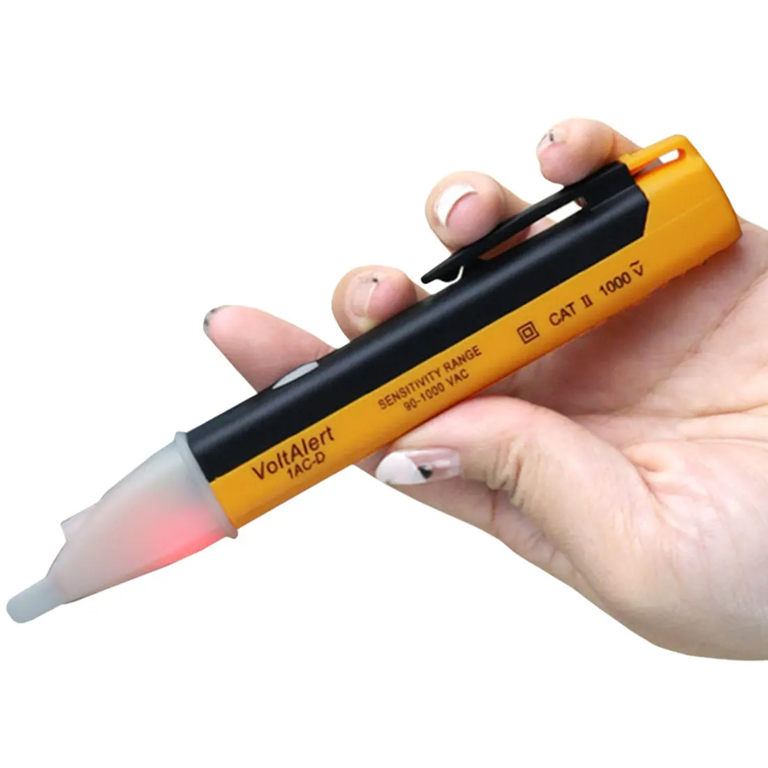 

Electric Voltage Detector Sensor Tester 90-1000V AC Test Pen Voltage LED Light Indicator Pen Volt Socket Wall Power Outlet