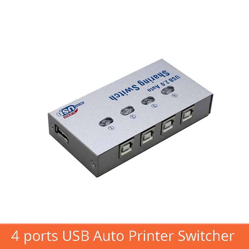 

4 ports USB2.0 Automatic Printer switcher 4 in 1 out USB Hub multi PC sharing one USB2.0 device
