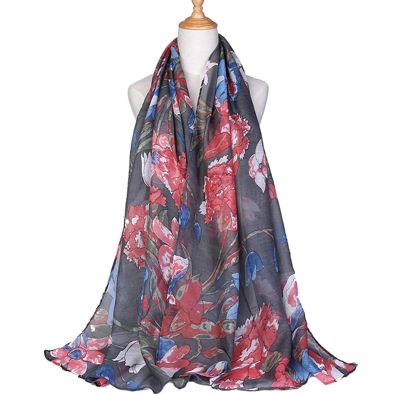 Buy winter pashmina cotton voile scarf luxury brand 2018 new lady foulard plant