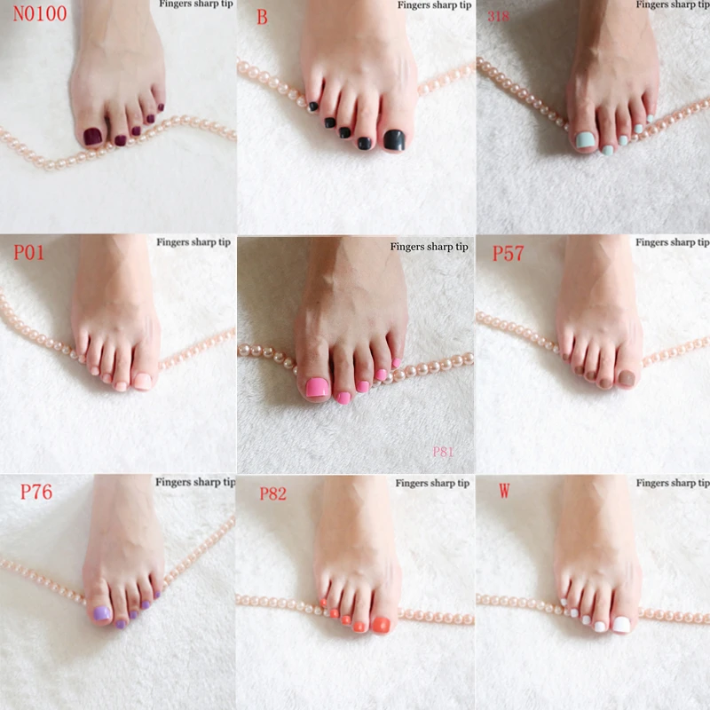 

24 pcs / set of pure color acrylic fake nails short toenails