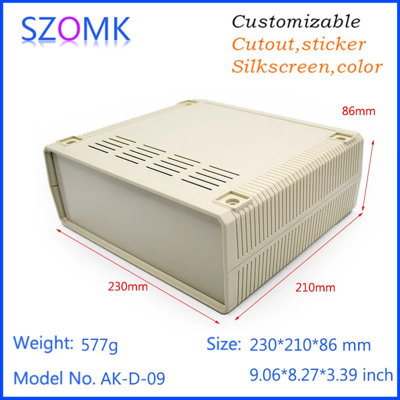 

(1 pcs) 230*210*86mm szomk electronics plastic project case abs enclosure box plastic electronic case abs box electronics