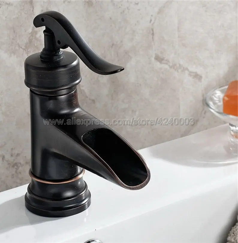 Oil Rubbed Bronze Basin Faucet Waterfall Vessel Sink Bathroom Faucet Single Hole / Handle Basin Mixer Tap Knf432 Oil Rubbed Bronze Basin Faucet Waterfall Vessel Sink Bathroom Faucet Single Hole / Handle Basin Mixer Tap Knf432