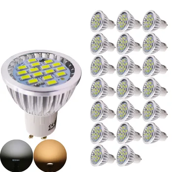 

20pcs/lot Super Bright 5.5W GU10 LED Bulb AC85-265V Led Spotlights Warm/Natural/Cool White GU10 LED lamp