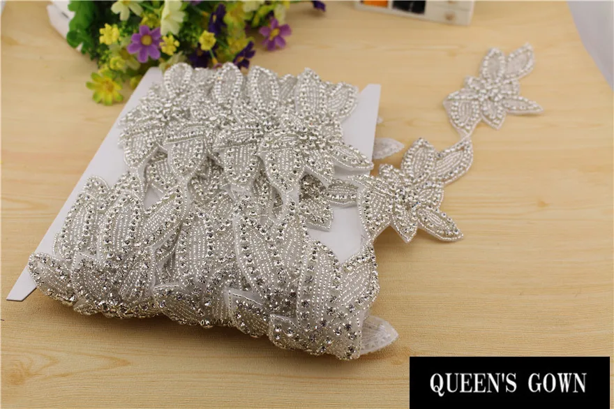 Luxury Bridal bow Clear Rhinestone decorationTrim Garment Bags rhinestone brooch strass swarovski Crystal for Wedding Dresses