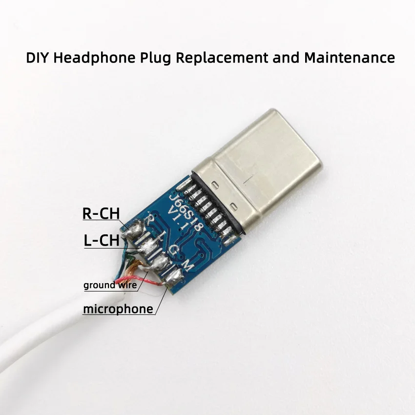 2 шт./лот проводное соединение разъема типа type c цифрового сигнала аудио модуль Plug