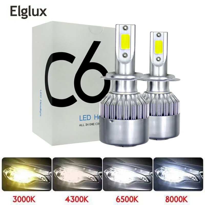 

Elglux 2x H7 LED H11 H4 Hi/Lo H1 H3 H8 HB1 HB3 HB4 HB5 H10 HIR2 H13 H16 H27 Car Headlight Bulbs 3000K 4300K 6000K 8000K COB