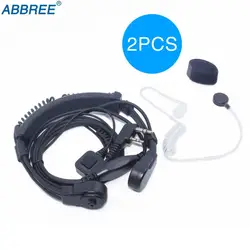 2 шт. ABBREE Выдвижная горло MIC PTT наушники гарнитуры для Kenwood Baofeng UV-5R UV-82 UV-5RE uv5r uv82 Walkie Talkie