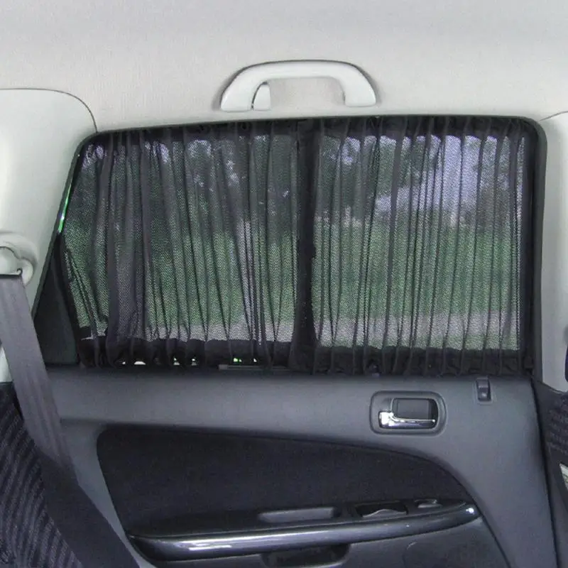 

2pc 70cm Adjustable Car SUV Window Anti-UV Sun Shade Drape Visor Curtain Valance