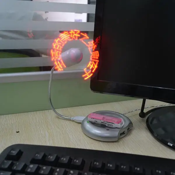 

2016 Hot DIY LED Mini USB Fan Flexible USB Cooling Fan Cooler Programming Messages Characters Greetings for PC Laptop Notebook