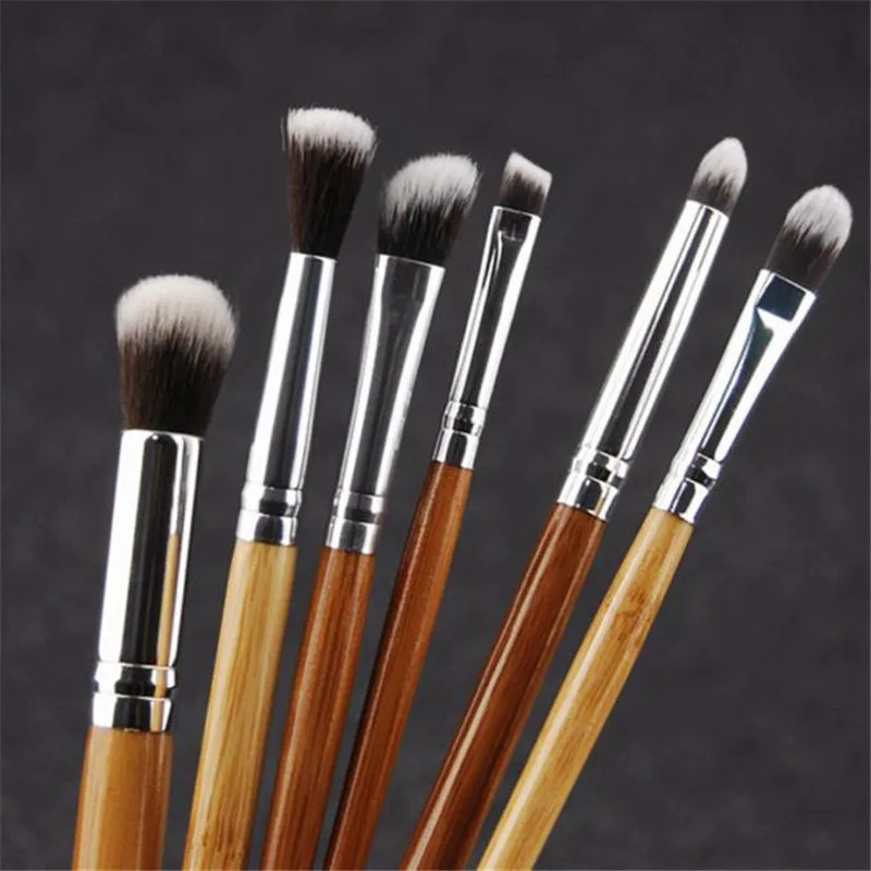 

6 Pcs Professional Bamboo Handle Eyeshadow Powder Foundation Brushes Makeup Brushes Cosmetics Makeup Brush Sets Tools Concealer