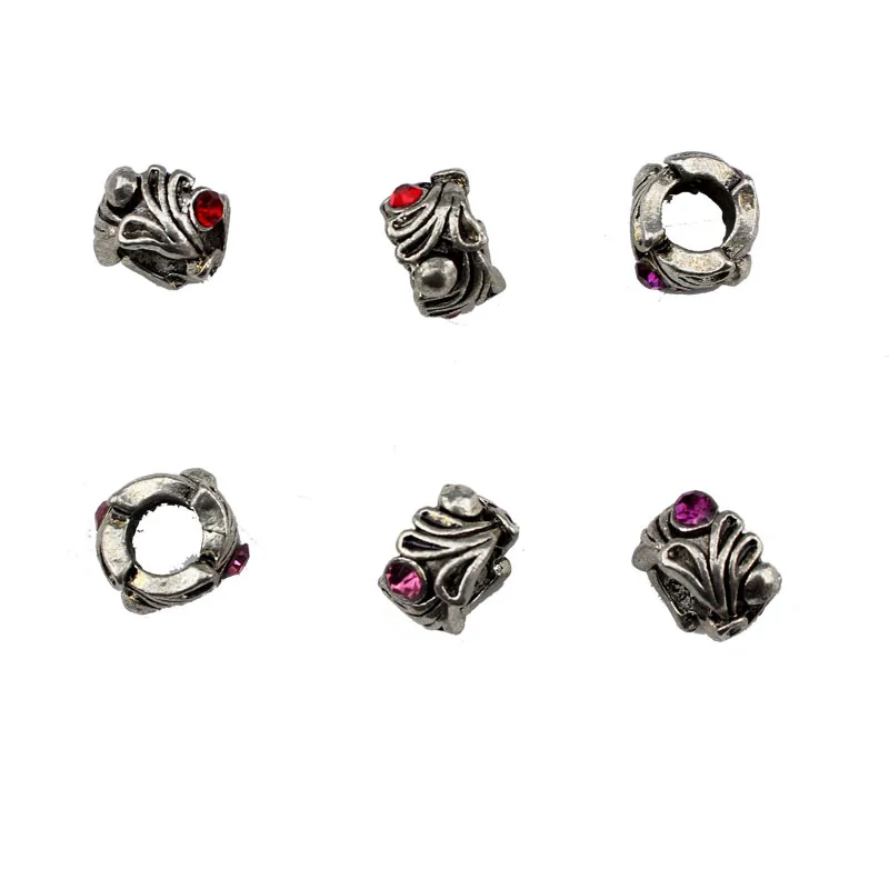 

european and american style flowers jewelry diy accessories hidden silver loose beads large hole beads set drill beads