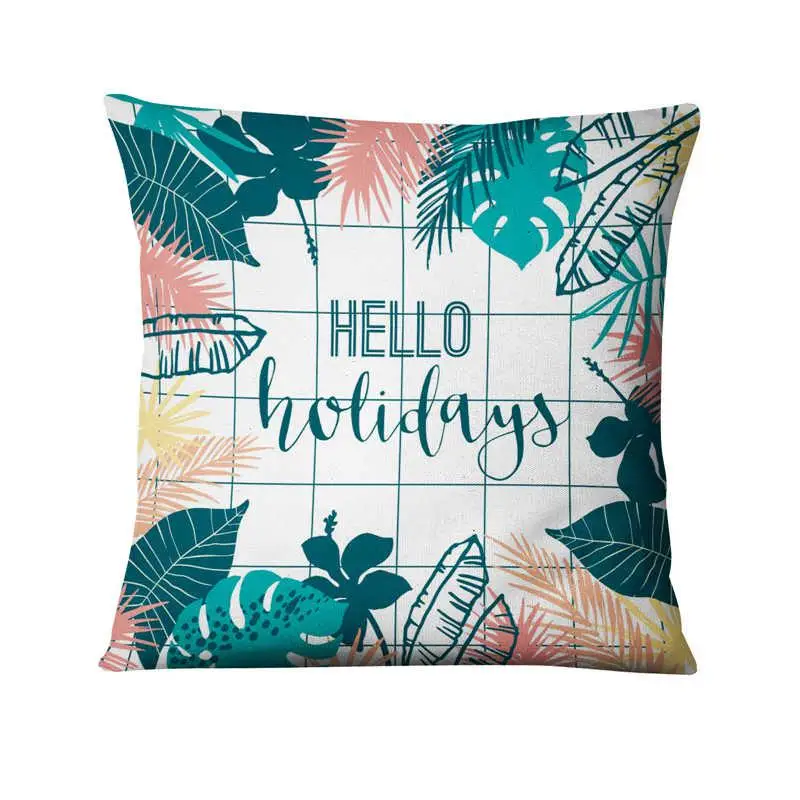 Romantic Summer Style Printed Pillowcase Enjoy Paradise Cushion Decorative Pillows Home Decor Sofa Throw Pillow 45*45 