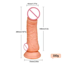 Sex Shop Soft Medical PVC Huge Realistic Dildos Male Artificial Penis Sution Cup Cock Pussy Plug
