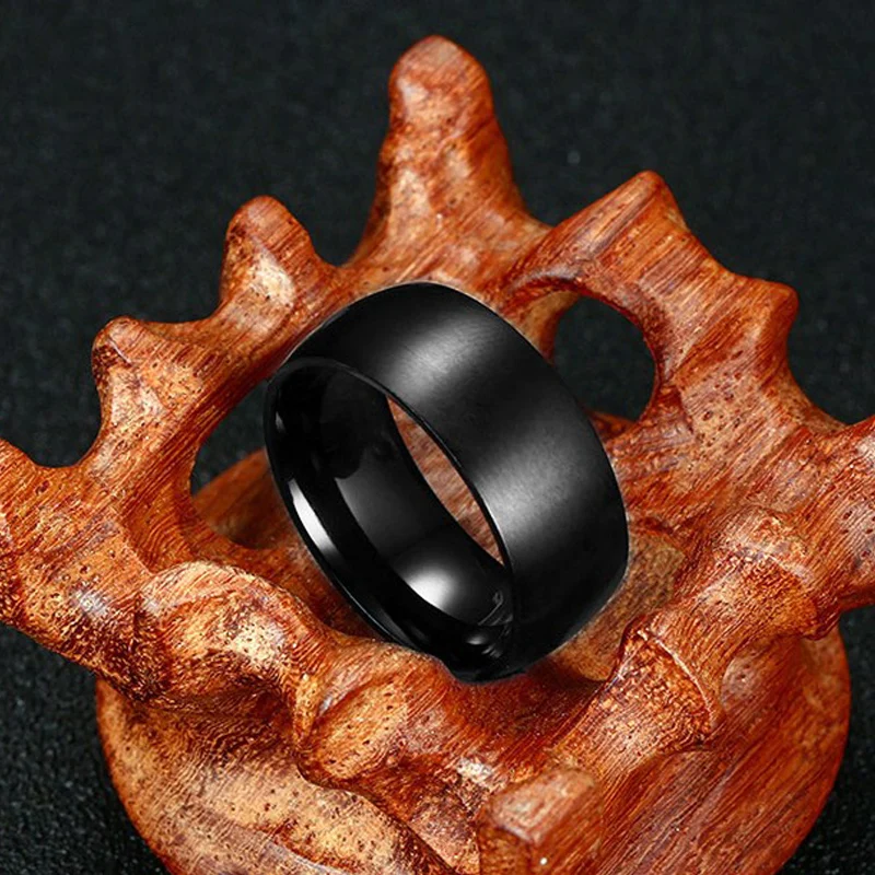 Modyle 2019 New Titanium Rings For Men 8mm Cool Black Male Ring Wedding Engagement Jewelry
