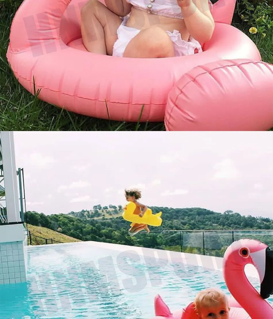 Лето 2017 г. Белый лебедь надувной детский Одежда заплыва Плавание кольцо детские Одежда заплыва Lap розовый надувной фламинго float в бассейне