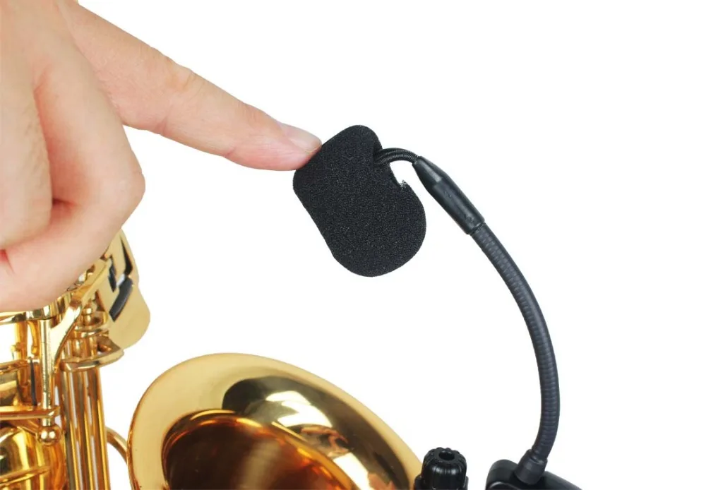 Ацемический Двухканальный беспроводной микрофон для саксофона истинное
