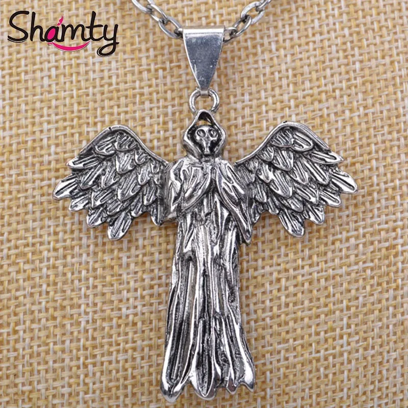 

Shamty Grim Reaper Skull Pendant Reaper Wings Unisex Necklace Fashion Jewelry D30010