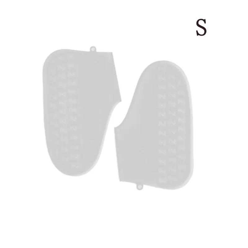 Внутренние и наружные защитные многоразовые силиконовые чехлы для обуви Водонепроницаемые нескользящие носки для дождя эластичные Защитные пленки для обуви для взрослых и детей - Цвет: white S