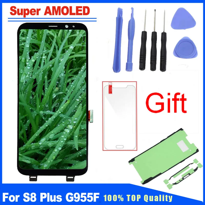 

For Samsung Galaxy S8 Plus SM-G955 Super AMOLED LCD Display Touch Screen Digitizer With Frame Assembly Replacement Kits