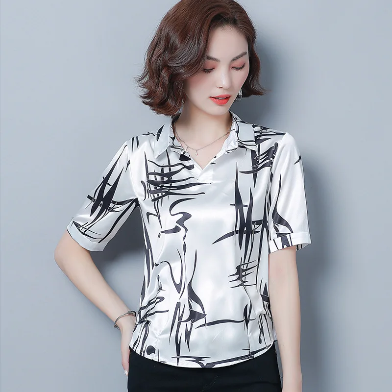 summer-new-large-size-shirt-women-loose-silk-temperament-top-clothes-female-short-sleeved-turn-down-collar-print-blouse-h9153