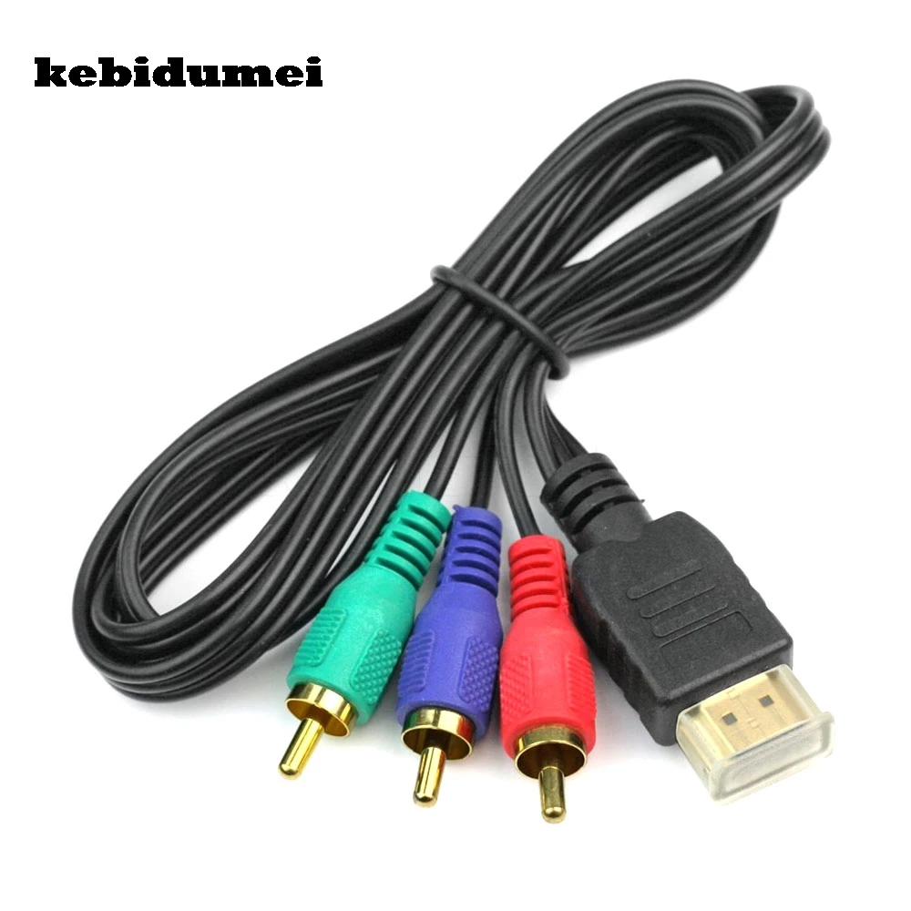 Кабель переходник kebidumei с HDMI на 3RCA для видео и аудио разъемов Папа мама 3 RCA AV патч