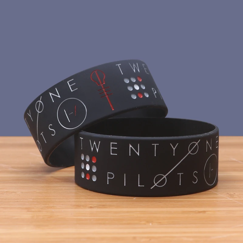 Wide Version Twenty One Pilots Rock Band High Quality Silicone Bracelets Hiphop 