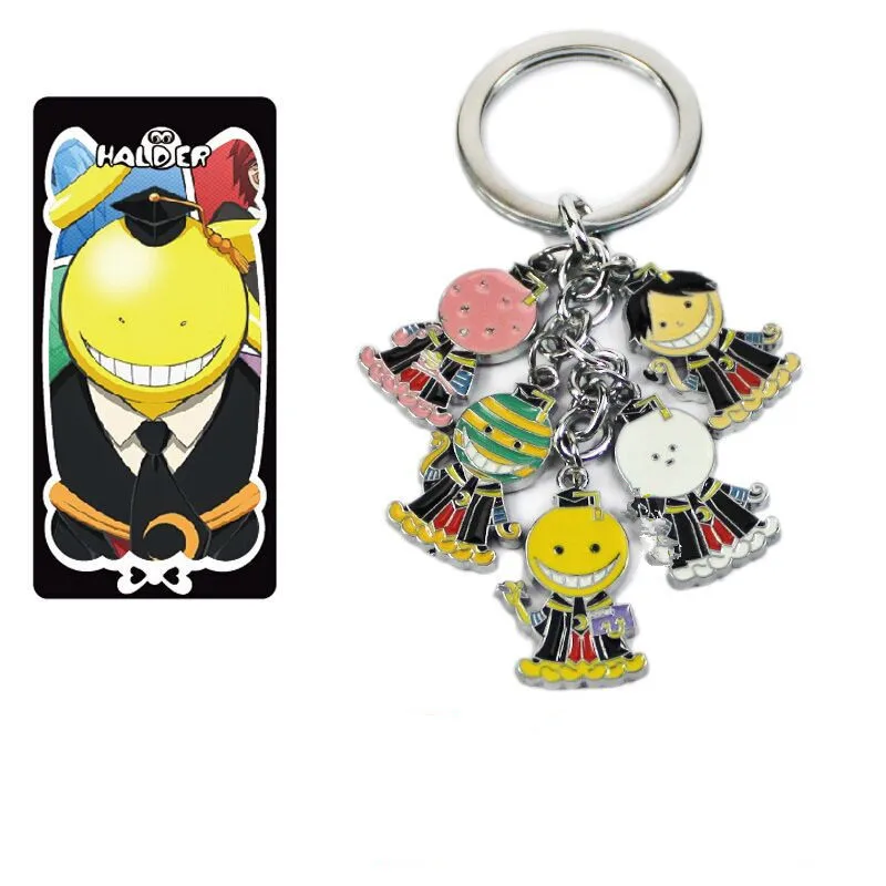 

Assassination Classroom cartoon keychain Korosensei funny novelty colourful 5 pendant metal key chain Jewelry Llaveros Chaveiros