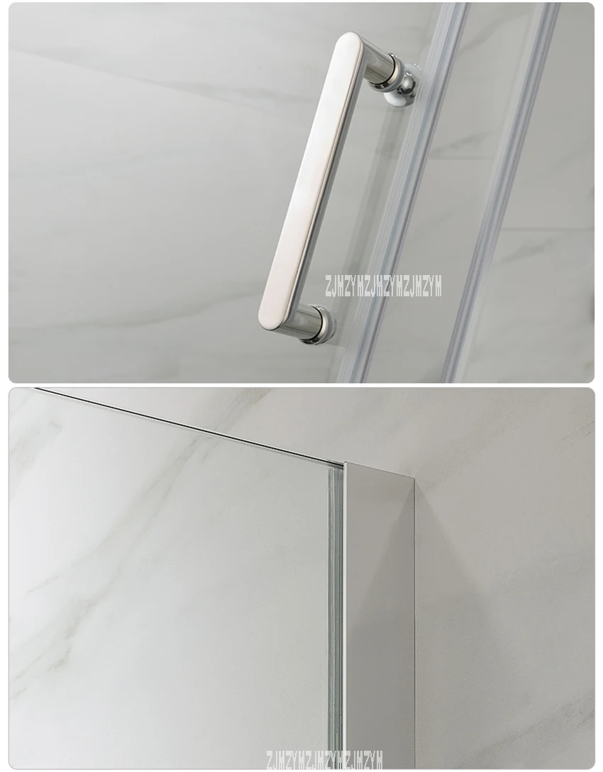 SLM06Z Glass Shower Room Door Stainless Steel Handle Shower Enclosure Aluminum Alloy Side Column Plastic Steel Stone Foundation