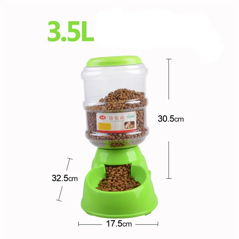 3.5L Dog Bowl Bottle Plastic Automatic Pet Feeder Device Feeding Water Bowl For Pet Dog Cat Puppy Food Bowl Water Dish noFB18 (23)